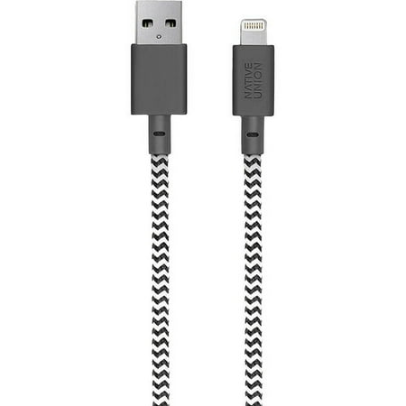 Native Union - Apple MFi Certified 3.9' Lightning USB Charging Cable - Zebra