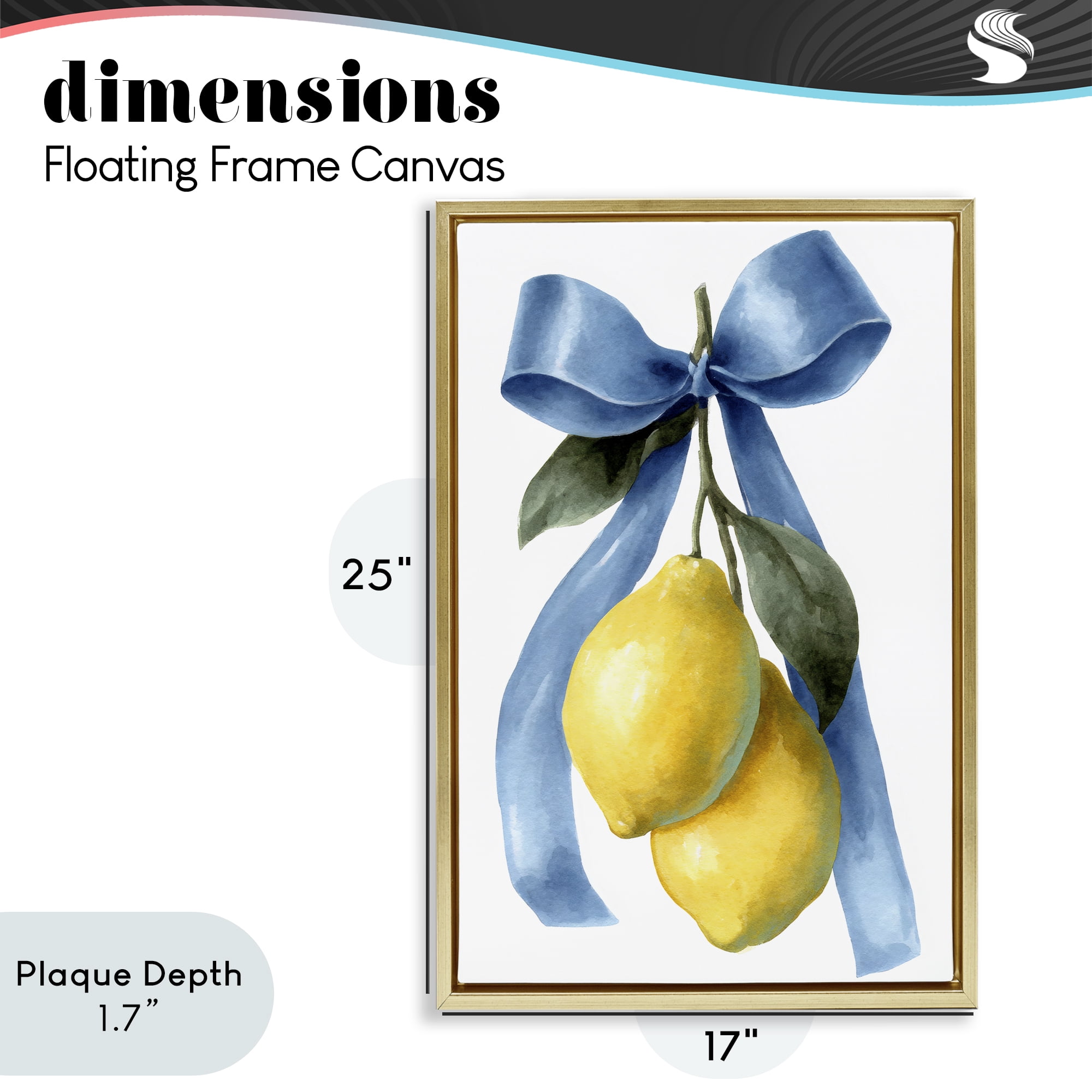 Stupell Industries Sweet & Sour Lemons Gold Framed Floater Canvas Wall Art, design by Petal Prints Design