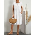 thumbnail image 2 of Summer Dresses for Women Casual Crew Neck Short Sleeve T Shirt Dress Boho Beach Wear Daily Party Midi Dress Alsol Lamesa, 2 of 3