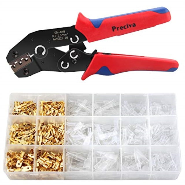 Wire Crimper,Knoweasy Ratcheting Wire Crimping Plier and Ratcheting Crimping Tool for Insulted Terminals and Butt Connectors AWG24-14/0.25-2.5mm²
