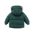 thumbnail image 5 of Hessimy Toddler Baby Winter Coat Boys Girls Winter Bear Ears Hooded Coat Jacket Thick Warm Outerwear Clothes Outfits for Kids cute winter coat Multi-Pocket Polar fleece lining (Green,5-6 Years), 5 of 5