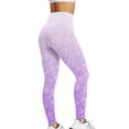 thumbnail image 2 of adviicd Yoga Pants For Girls Yoga pants With Pockets For Women Women Fashion Tie Dyed Print Sport High Waist Pants Elastic Slim Pants Purple 2XL, 2 of 4
