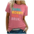thumbnail image 1 of T-shirt Décontracté à Manches Courtes pour Femmes Imprimé Lettre Amusant Col Rond 4, 1 of 5