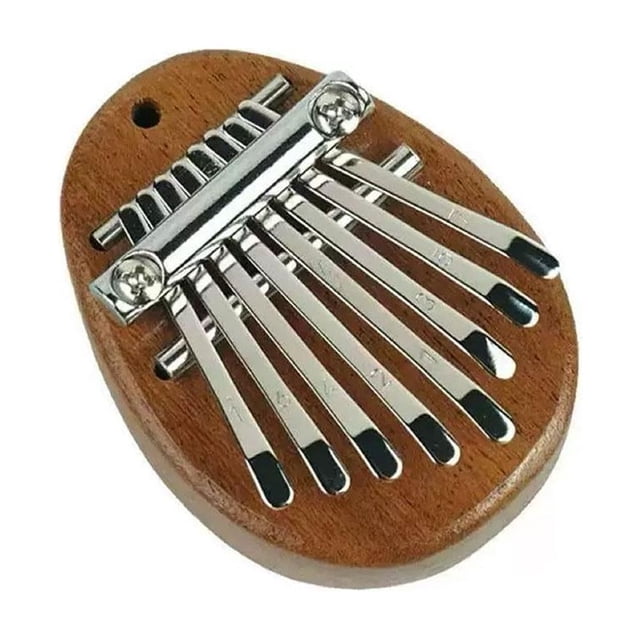 8-Key Mini Thumb Piano, Portable Kalimba Musical Instrument for Beginners, Handcrafted Wood Finger Piano with Hanging Rope for Travel and Gift, 2.17-Inch