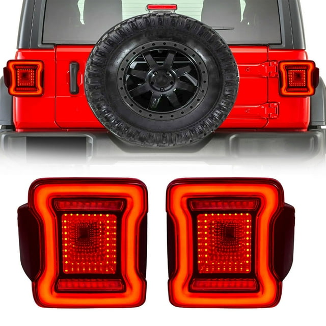 AMERICAN MODIFIED Lentille Rouge V2 Feux Arrière de Tunnel pour 2018-2023 Jeep Wrangler JL