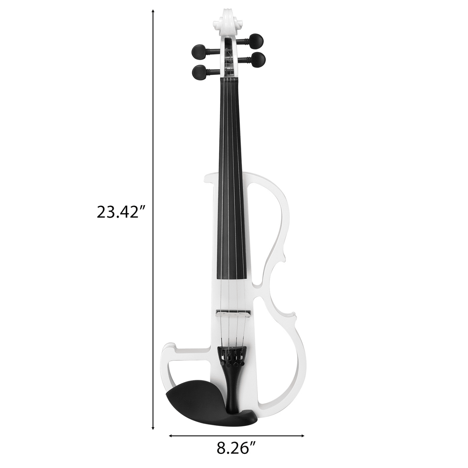 Hassch Electric Violin 4/4, Full Size Silent Violin Set for Adults Beginner, Fiddle with Case, Bow, Rosin, Headphones and Connecting Line, White