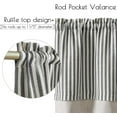 thumbnail image 4 of Linen Striped Valance for Windows 18 Inch Blackout Drapes for Small Window Farmhouse Double Layer Valance for Living Room Kitchen RV Rod Pocket 1 Panel Charocoal Grey on Linen, 4 of 5