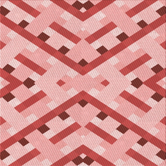 Ahgly Company Machine Washable Indoor Square Transitional Flamingo Pink Area Rugs, 7' Square