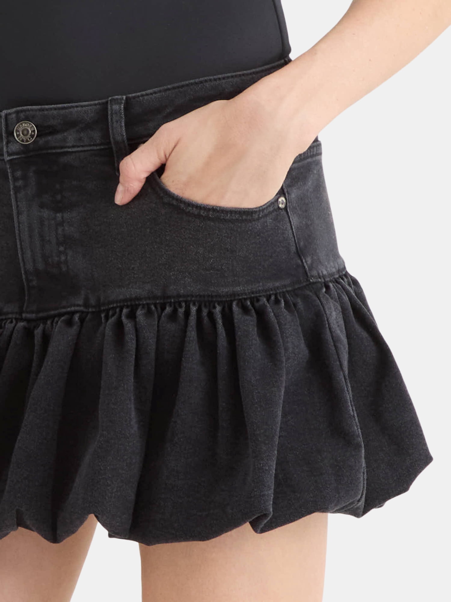 Madden NYC Denim Bubble Skirt,Womens