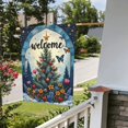 thumbnail image 5 of Hristmas Winter Welcome Garden Flag 12X18 Inch Double Sided Stained Glass Window A Christmas Tree Middle Yard Flags Holiday Yard Outdoor Decoration Holiday Farmhouse Patio Proch Lawn Gazebo Terrace, 5 of 6