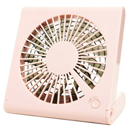 

Notebook Fan Usb Charging Folding Mini Portable Small Fan Student Desktop Standing Pc Mini Fan Battery Usb Rechargeable-Pink