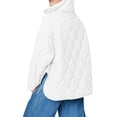 thumbnail image 4 of Fall Winter Women Long Sleeve Stand Collar Quilted Hoodies Puffer Jacket, 4 of 5