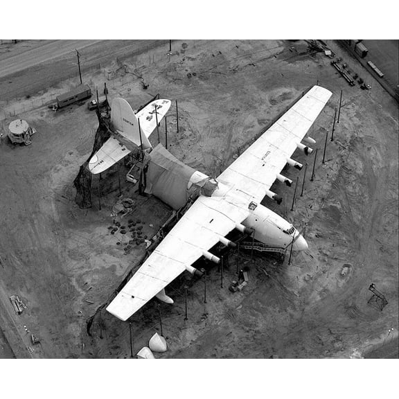 Hughes H-4 Hercules Spruce Goose Seaplane Style - A - 12x18 Inch Laminated Aviation Poster - Stunning Detail and Bold Colors