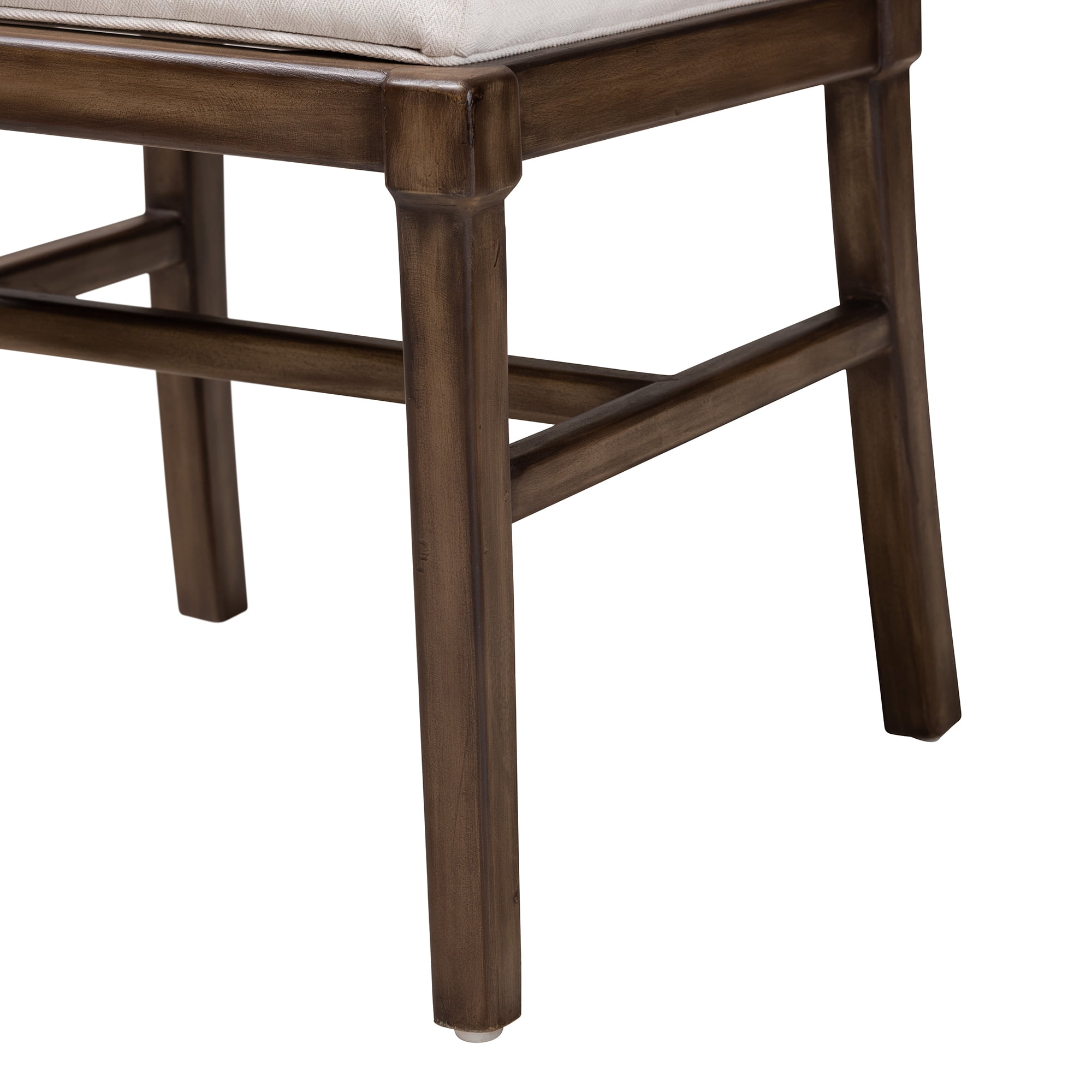bali & pari Porsha Modern Bohemian Dark Brown Finished Mahogany Wood and Rattan Dining Chair
