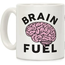 Brain Fuel White 11 Ounce Ceramic Coffee Mug