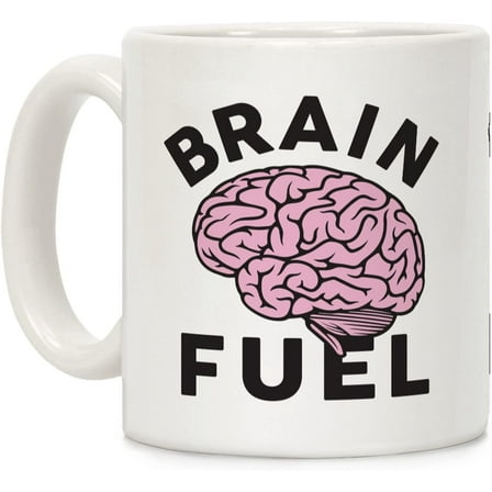 Brain Fuel White 11 Ounce Ceramic Coffee Mug