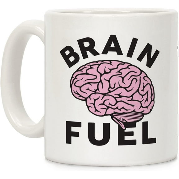 Brain Fuel White 11 Ounce Ceramic Coffee Mug