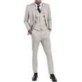 MANZINI SUNSET Men's Slim Fit 3-Piece Tuxedo Suit Reversible Vest Sapphire Black main image 1