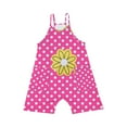 thumbnail image 4 of Odeerbi 5-13 Years Kids Girls Summer Jumpsuit Dots Flower Print Camisole Romper Casual Breathable Comfortable Suspender Overalls Bib Overall Shorts with Pockets, 4 of 5