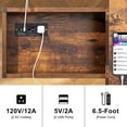 thumbnail image 3 of FABATO End Table and Nightstand with Charging Station, Rustic Brown, 3 of 7
