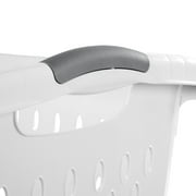 Sterilite Extra Large 2.7 Bushel Plastic Laundry Basket with 2 Carry Handles, White, Adult