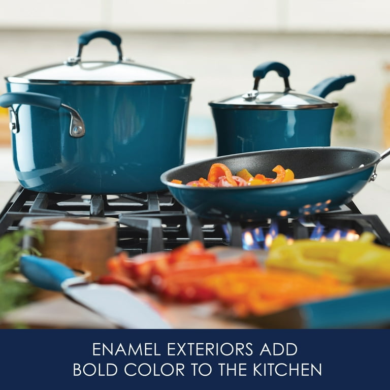 Vremi 15 Piece Nonstick Cookware Set - Colored Kitchen Pots and Pans Set  Nonstick with Cooking Utensils - Purple Teal Red Blue Yellow Pots and Non  Stick Pans Set 