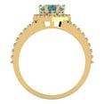 thumbnail image 4 of 1.49 ct Heart Cut Blue Moissanite Halo Engagement Ring for Women in 18K Yellow Gold, 4 of 5