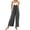 Gray, variant on QUYUON Womens Hiking Pants Discount Ladies Summer Sleeveless Backless Loose Long Playsuits Rompers Jumpsuit Casual Pants Women Long Pant Leg Length Dressy Style P5278 Black S