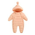 thumbnail image 2 of LEKWK Baby Warm Snowsuit Newborn Infant Winter Jumpsuit Hooded Zipper Romper Thermal Thick Coverall Sleep Bag Outdoor Travel Cold Weather Playwear 0-30M, 2 of 6