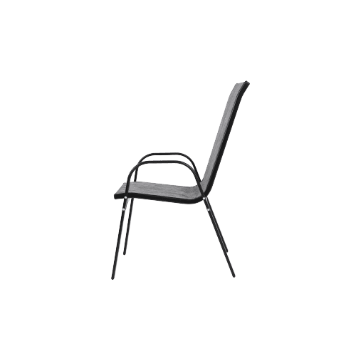 Outdoor Dining Chair Set of 4, All-Weather Patio Dining Chair with High Backrest and Metal Frame, Indoor Outdoor Chairs for Bistro, Deck, Backyard, Porch,Gray
