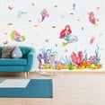 thumbnail image 3 of DIY 2 Sheets Mermaid Ocean Plant Wall Decals 35x15 Inch PVC Wall Stickers Mixed Color Wall Decals for Decorating The Living Room Office Dormitory Coffee Shop or Store DIY, 3 of 4