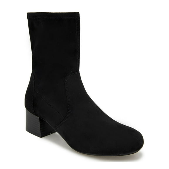 REACTION KENNETH COLE Womens Black Padded Road Round Toe Block Heel Zip-Up Dress Booties 9.5 M