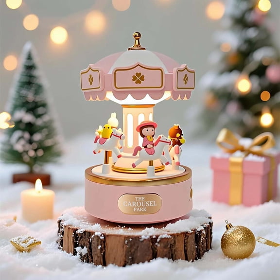 VIVIHEYDAY Kids Night Light with Music, Luminous Rotating Christmas Lights Decoration for Home Party Holiday