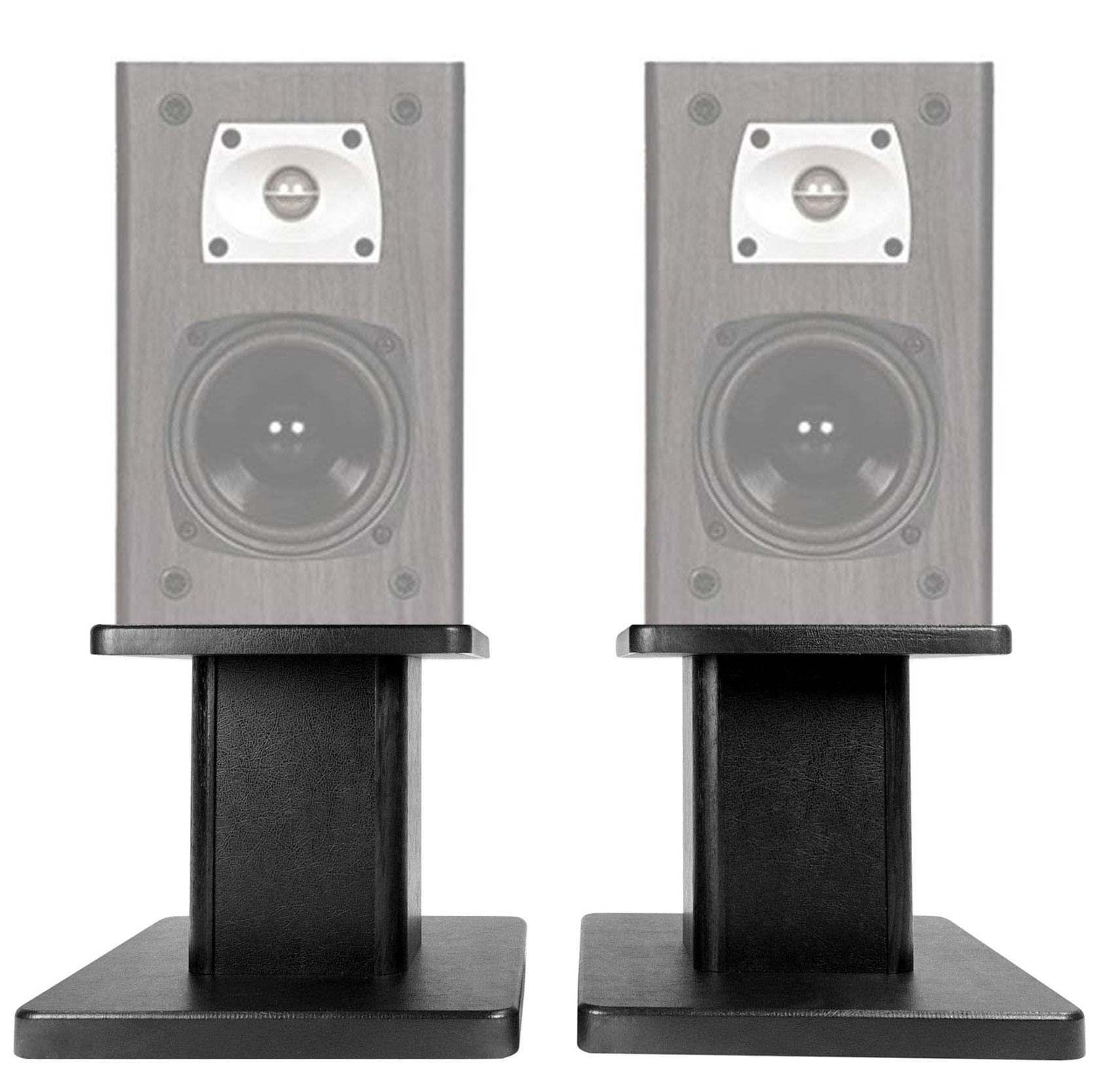 2) 8” Black Bookshelf Speaker Stands For Theater Solutions B1 Bookshelf
