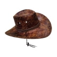 thumbnail image 3 of Sombrero de vaquero para hombre, elegante sombrero de de ala ancha para fiestas temáticas, acampadas y senderismo Marrón, 3 of 8