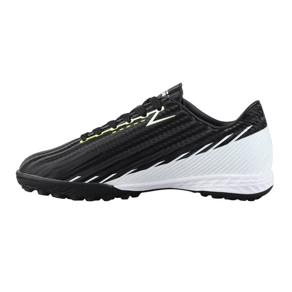 Vizari Tesoro Junior Kids Turf Soccer Shoes For Boys & Girls - Size 1.5 Black/White - Lightweight Durable Comfortable Lace-Up Youth Football Cleats For Long-Lasting Performance