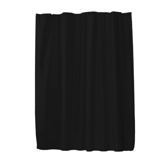 Black Black Solid Color Thickened Waterproof Shower Curtain For Bathroom With 12 Hooks 71 X 71 Inch