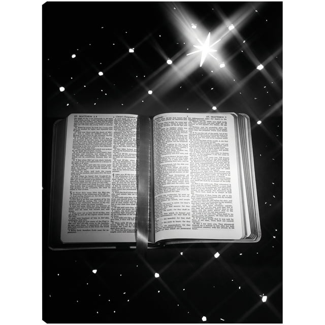 Cuadro Decorativo - libro abierto de la biblia Jr Impresión en canvas, estrechado.