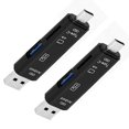 thumbnail image 2 of Adaptador USB Multipuertos AIIUSB 2 Pzas Negro Salidas Micro-USB USB 2.0 Compatible Tipo-C Entradas USB Micro SD, 2 of 2
