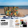 thumbnail image 4 of Goofa Robot and Monsters Print Beach Bags Waterproof Beach Tote Bag Zipper Sandproof Swim Pool Bag Large Tote Beach Vacation Travel, 4 of 6