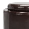 thumbnail image 4 of SAFAVIEH Round Storage Tray Ottoman Cordovan, 4 of 7