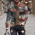 thumbnail image 1 of Blusas y camisas de manga larga con cuello redondo para hombre, blusas casuales de manga larga con cuello redondo, blusas estampadas, blusas de poliéster para hombre, 1 of 5