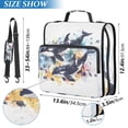 thumbnail image 3 of Haosy 3 Ring Zipper Binder with Shoulder Strap Waterproof Trapper Keeper 2 Inch D-Ring 500 Sheets Capacity, Watercolor Killer Whales, 3 of 8
