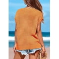 thumbnail image 3 of PRETTYGARDEN Womens Spring Tops Summer Shirts Crochet Cap Sleeve Sweater Pullover Cute Crew Neck Beach Cover Ups, 3 of 9