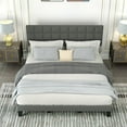 thumbnail image 2 of YYAo Bed Frame,Bedroom Bed Frame,King Size Modern Linen Bed Frame with Adjustable Headboard-Gray, 2 of 11