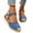 Blue, variant on Miluxas Women's Closed Toe Platform Sandals Summer Buckle Ankle Strap Espadrilles Wedge Sandals