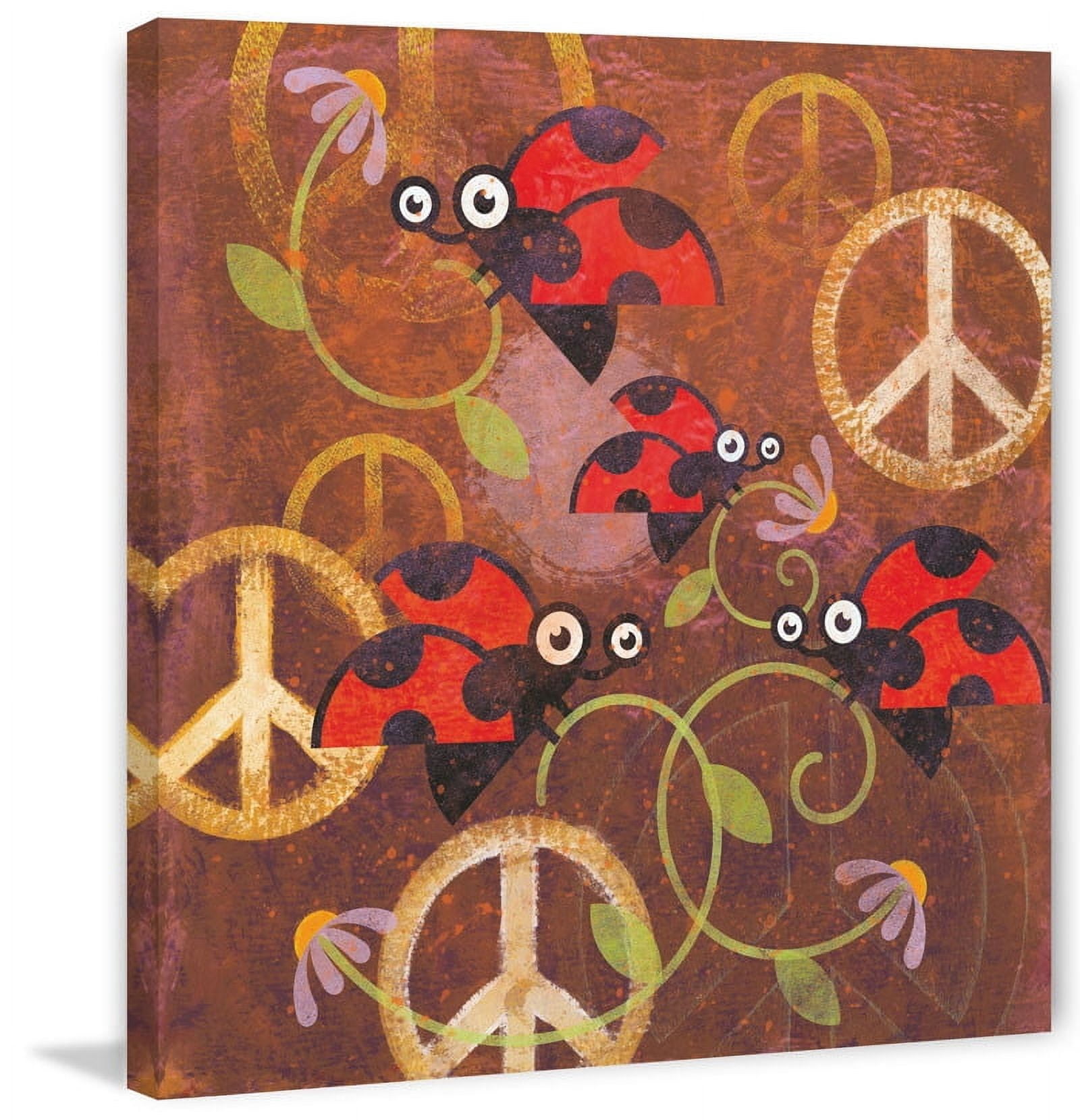 Marmont Hill "Peace Sign Ladybugs VI" Painting Print on Canvas