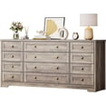 thumbnail image 6 of 12 Drawer Wooden Dressers for Bedroom, Modern Chest of Drawers for Adult, Wide TV Stand Dresser for 65" TV, Wooden Dressers for Living Room, Hallway, 63" L × 15.74" W, 6 of 8