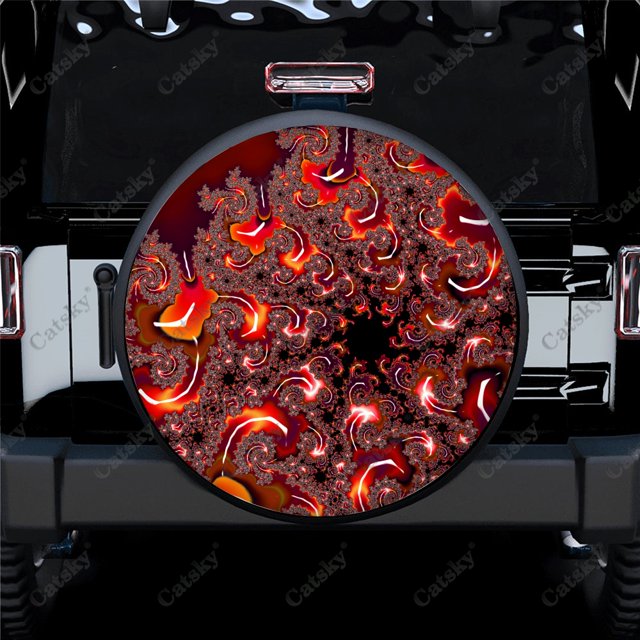 Metal Multicolor Corals Print Spare Tire Cover Waterproof Tire Wheel Protector for Car Truck SUV Camper Trailer Rv 14"-17"