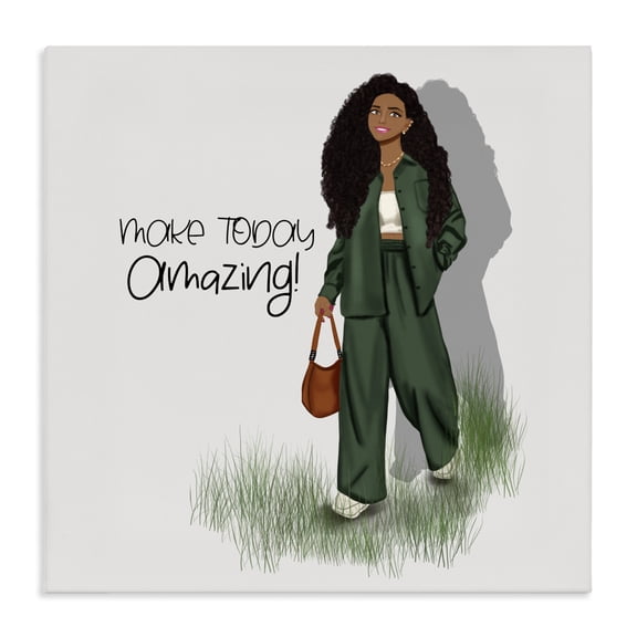 Stupell Industries Art Deco Make Today Amazing Fashionista Canvas Art, 17 x 17, by Saba Rauf